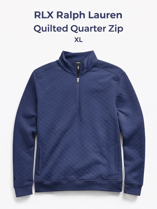 Ralph Lauren Other - RLX Ralph Lauren Quilted Quarter Zip Pullover Blue XL Golf Performance Sweater